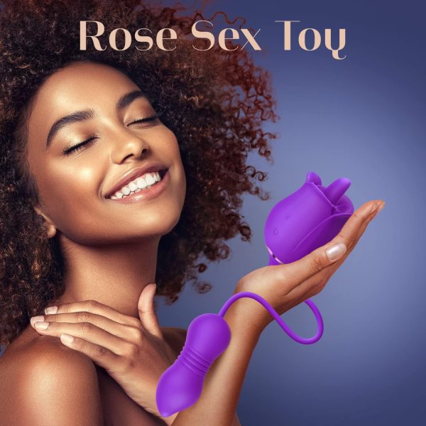 Sex Toys Rose Vibrator Dildo - MOOLIGIRL 4IN1 Adult Toys for Women with 9 Tongue Licking & Thrusting Dildos G Spot Vibrators, Anal Rose Sex Toy Nipple Clitoral Stimulator Licker for Female Couples - Image 30