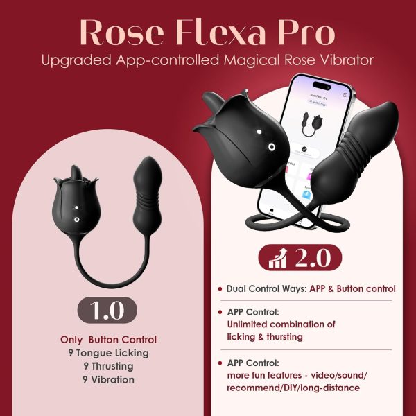 Sex Toys Rose Vibrator Dildo - MOOLIGIRL 4IN1 Adult Toys for Women with 9 Tongue Licking & Thrusting Dildos G Spot Vibrators, Anal Rose Sex Toy Nipple Clitoral Stimulator Licker for Female Couples - Image 37