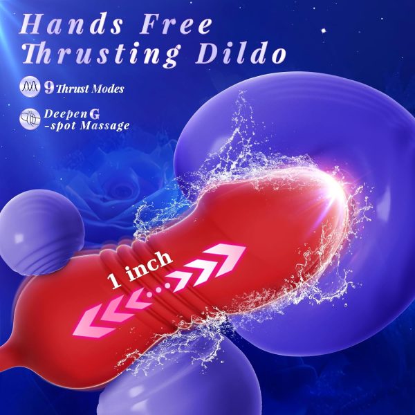 Sex Toys Rose Vibrator Dildo - MOOLIGIRL 4IN1 Adult Toys for Women with 9 Tongue Licking & Thrusting Dildos G Spot Vibrators, Anal Rose Sex Toy Nipple Clitoral Stimulator Licker for Female Couples - Image 45
