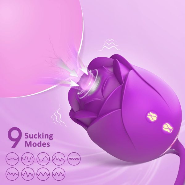 Vibrator Dildo Sex Toys for Women - MOOLIGIRL Rose Sex Toy with Thrusting G Spot Vibrators & 10 Sucking Modes for Clitoral Nipple Stimulation Anal Double-Ended Dildos Adult Sex Toys Games for Couples - Image 11