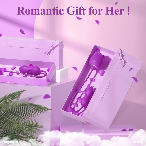 Vibrator Dildo Sex Toys for Women - MOOLIGIRL Rose Sex Toy with Thrusting G Spot Vibrators & 10 Sucking Modes for Clitoral Nipple Stimulation Anal Double-Ended Dildos Adult Sex Toys Games for Couples - Image 15