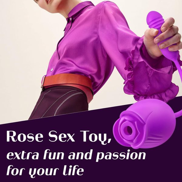 Vibrator Dildo Sex Toys for Women - MOOLIGIRL Rose Sex Toy with Thrusting G Spot Vibrators & 10 Sucking Modes for Clitoral Nipple Stimulation Anal Double-Ended Dildos Adult Sex Toys Games for Couples - Image 22
