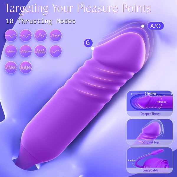 Vibrator Dildo Sex Toys for Women - MOOLIGIRL Rose Sex Toy with Thrusting G Spot Vibrators & 10 Sucking Modes for Clitoral Nipple Stimulation Anal Double-Ended Dildos Adult Sex Toys Games for Couples - Image 31