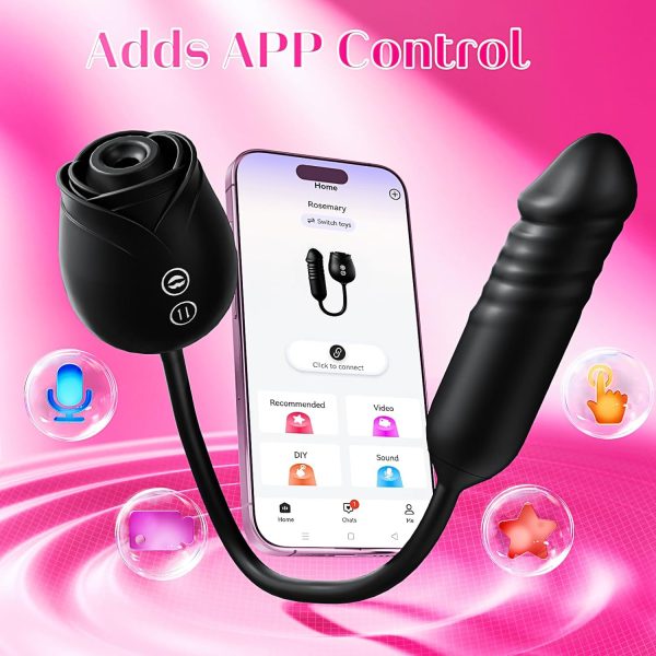Vibrator Dildo Sex Toys for Women - MOOLIGIRL Rose Sex Toy with Thrusting G Spot Vibrators & 10 Sucking Modes for Clitoral Nipple Stimulation Anal Double-Ended Dildos Adult Sex Toys Games for Couples - Image 39