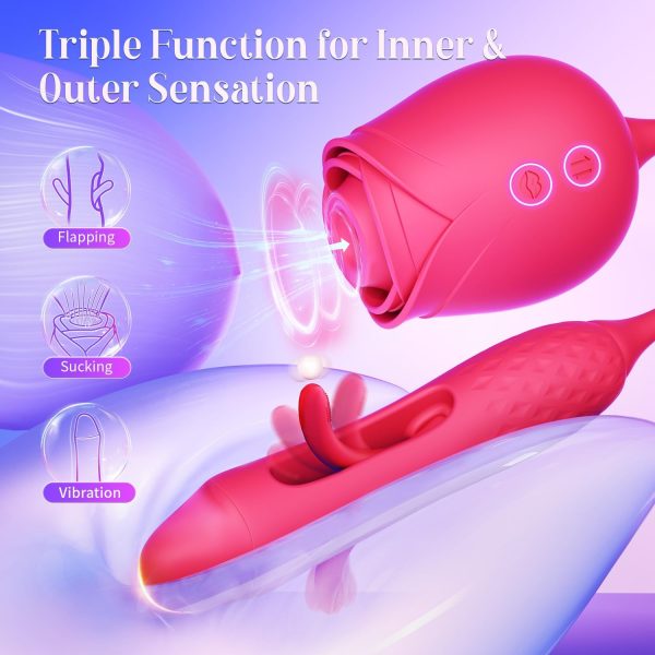 Vibrator Dildo Sex Toys for Women - MOOLIGIRL Rose Sex Toy with Thrusting G Spot Vibrators & 10 Sucking Modes for Clitoral Nipple Stimulation Anal Double-Ended Dildos Adult Sex Toys Games for Couples - Image 45