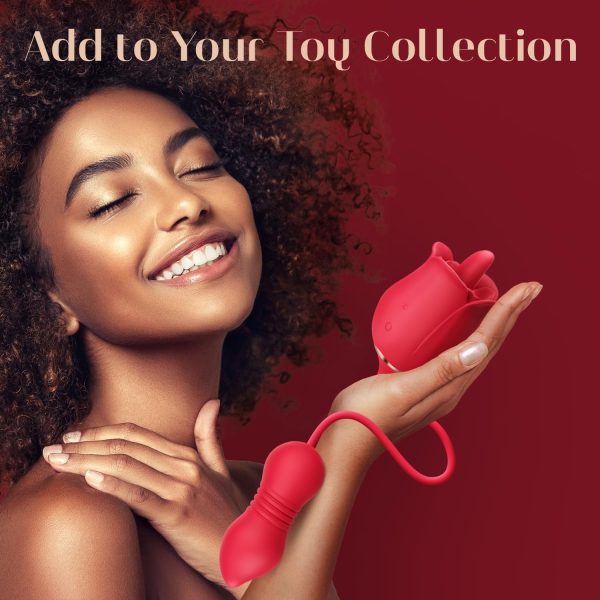 Rose Toy Vibrator Sex Toys for Women - MOOLIGIRL Big Mouth Tongue Licking Vibrators for Clitoral Nipple Pleasure, Thrusting Dildo for G Spot Anal Stimulation, Sexy Lips Adult Toys for Female Couples - Image 13