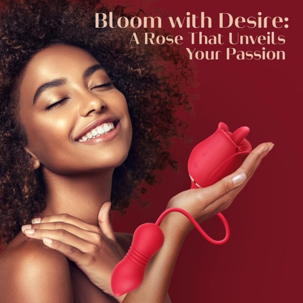 Rose Toy Vibrator Sex Toys for Women - MOOLIGIRL Big Mouth Tongue Licking Vibrators for Clitoral Nipple Pleasure, Thrusting Dildo for G Spot Anal Stimulation, Sexy Lips Adult Toys for Female Couples - Image 38