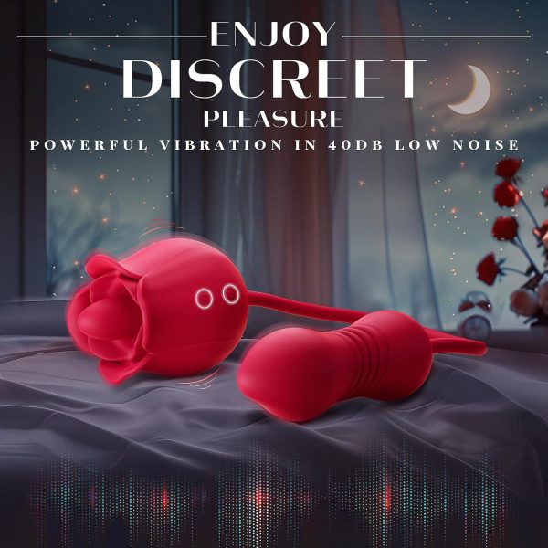 Rose Toy Vibrator Sex Toys for Women - MOOLIGIRL Big Mouth Tongue Licking Vibrators for Clitoral Nipple Pleasure, Thrusting Dildo for G Spot Anal Stimulation, Sexy Lips Adult Toys for Female Couples - Image 41