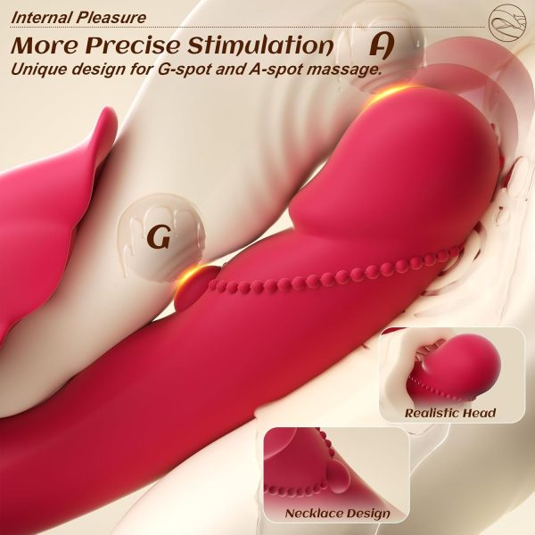 Thrusting Vibrator Dildo Sex Toys - MOOLIGIRL 5IN1 APP Control Women Adult Toys with Heating, 9×10 Modes Rabbit Vibrators for Clitoral G Spot Stimulation, Couples Female Rose Sex Toy for Vagina Anal - Image 3