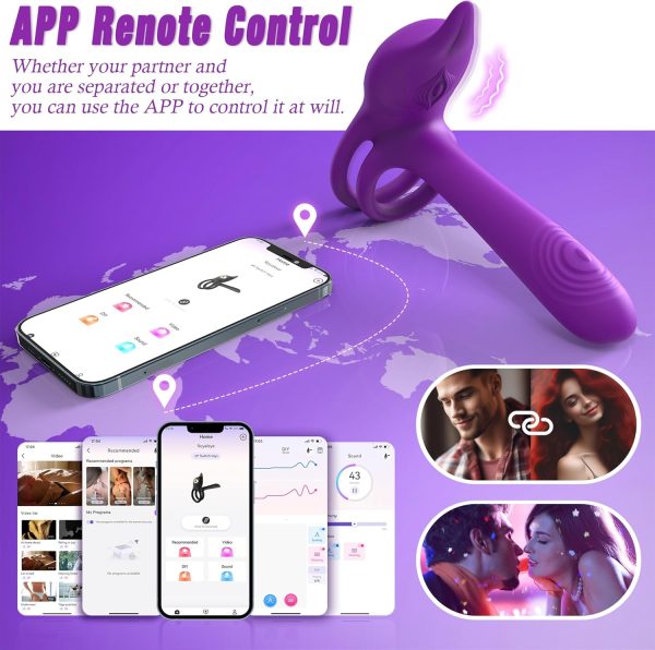 Vibrating Cock Ring Sex Toys - MOOLIGIRL 3-in-1 Penis Ring Vibrator Clitoral Stimulator with Tongue Licking, 7 Modes Adult Couples Sex Toys for Men and Women, Rose Sex Toy Vibrators for Anal Nipple - Image 13