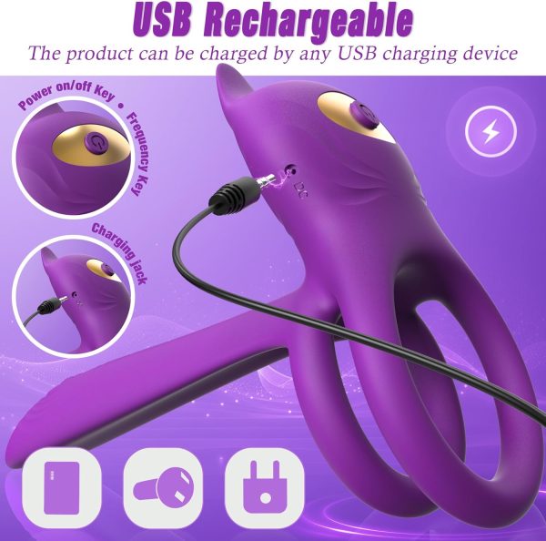 Vibrating Cock Ring Sex Toys - MOOLIGIRL 3-in-1 Penis Ring Vibrator Clitoral Stimulator with Tongue Licking, 7 Modes Adult Couples Sex Toys for Men and Women, Rose Sex Toy Vibrators for Anal Nipple - Image 15