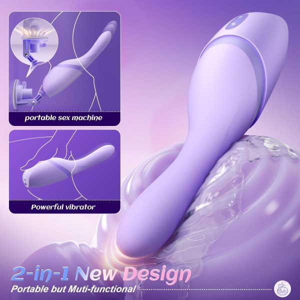 Thrusting Vibrator Adult Sex Toys for Women - 5IN1 Sex Machine with Heating & 10 Thrusting Vibrating Modes, App Control & Detachable Suction Base, G Spot Anal Dildo for Couples Female Men Pleasure - Image 2