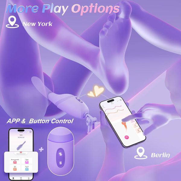 Thrusting Vibrator Adult Sex Toys for Women - 5IN1 Sex Machine with Heating & 10 Thrusting Vibrating Modes, App Control & Detachable Suction Base, G Spot Anal Dildo for Couples Female Men Pleasure - Image 6