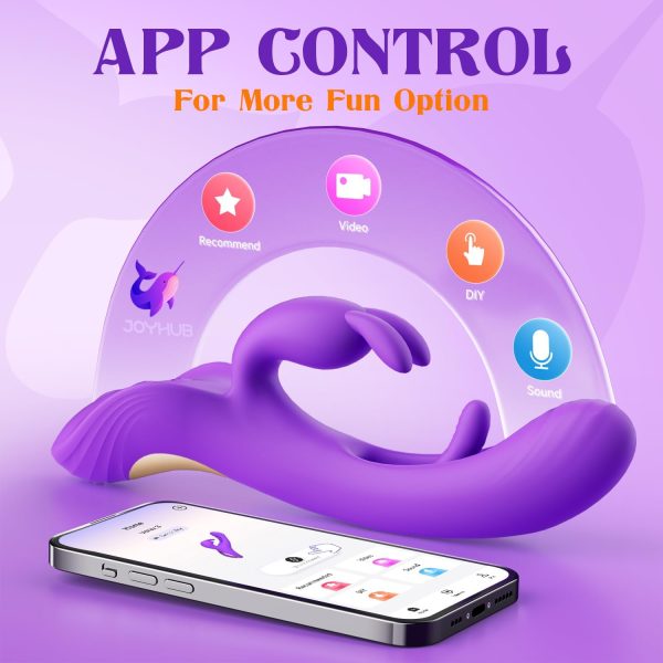 Vibrator Sex Toys for Women - 4IN1 Rabbit Vibrators Adult Toys with 7 Flapping & Vibrating & Tapping Modes, New APP G Spot Anal Thrusting Dildo, Clitoral Vibrater for Female Couples Rose Sex Toy Games - Image 5